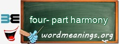 WordMeaning blackboard for four-part harmony